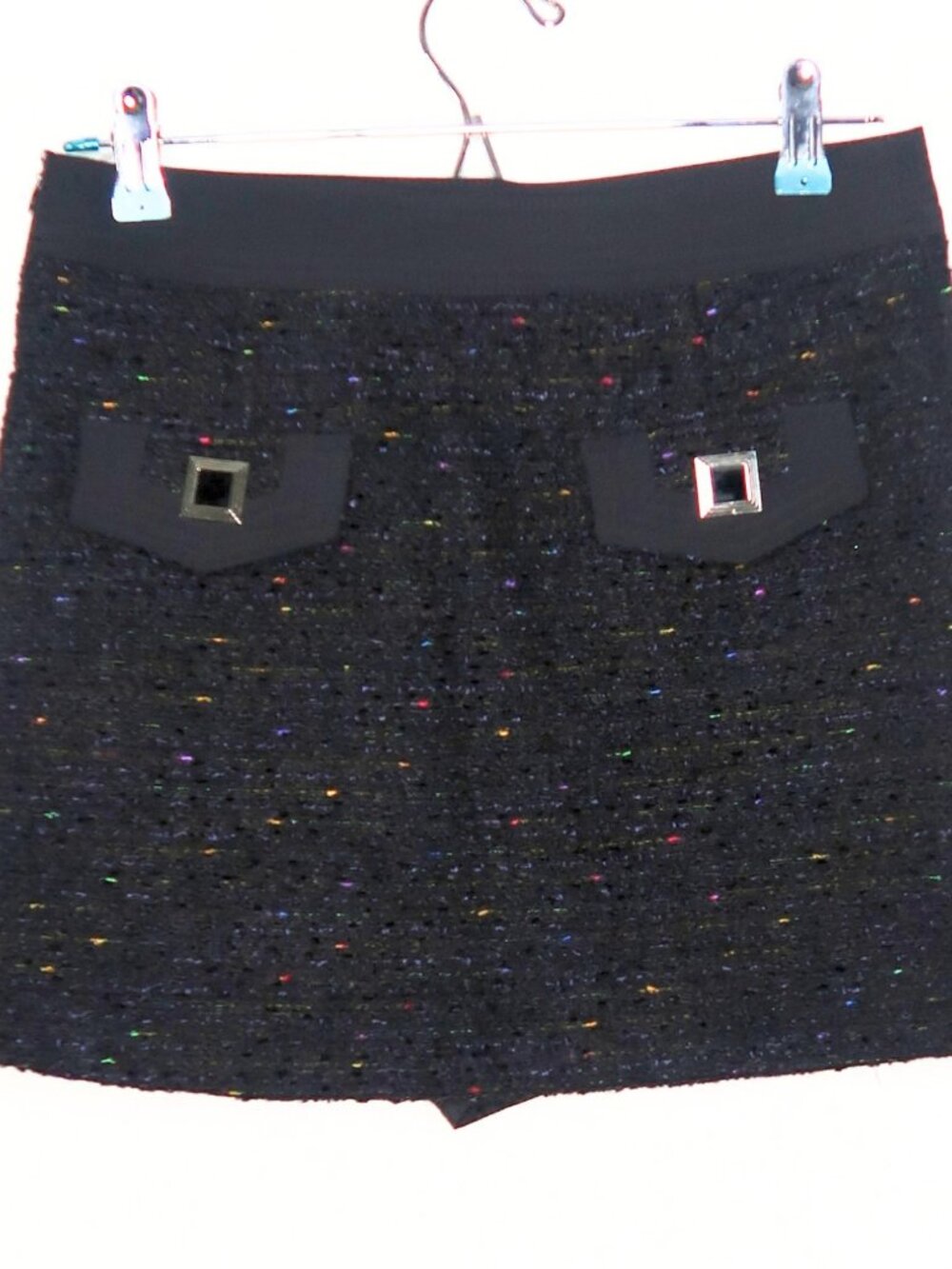 Urban Revivo Black Metallic Tweed Mini Skort